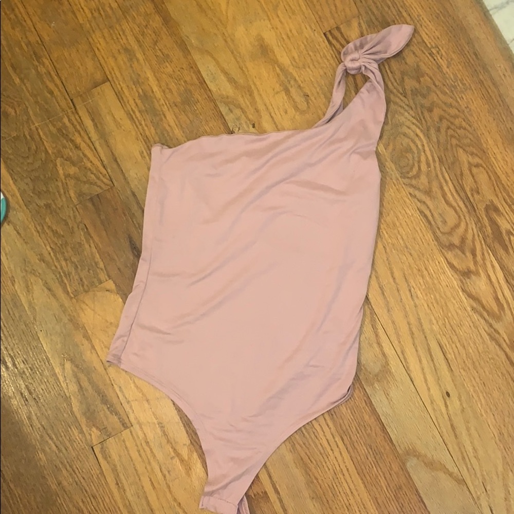 NWOT Blush pink one shoulder bodysuit